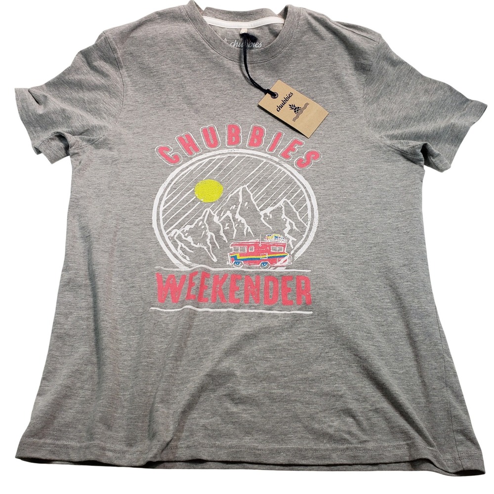Chubbies The Van Life Graphic T Shirt Gray XL The Weekend Has Arrived Tee